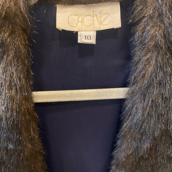 Velvet navy cache fur cardigan - Picture 2 of 4